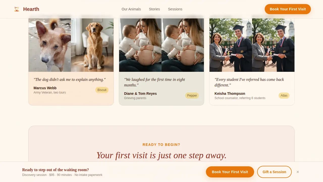 Sanctuary — Therapeutic Equine Center Landing Page Template