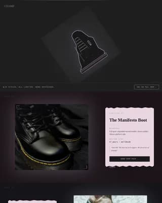 Rebel — Punk Footwear Brand Landing Page Template