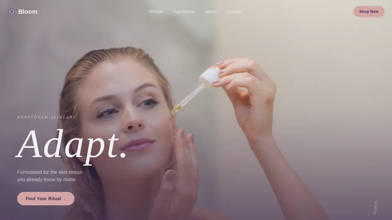 Glow — Adaptogenic Skincare Gallery Landing Page Template