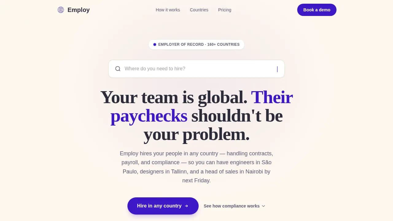 Employ - Global Hiring Compliance Landing Page Template