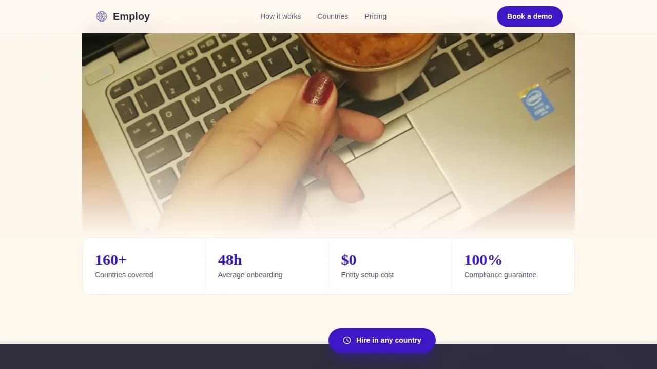 Employ - Global Hiring Compliance Landing Page Template