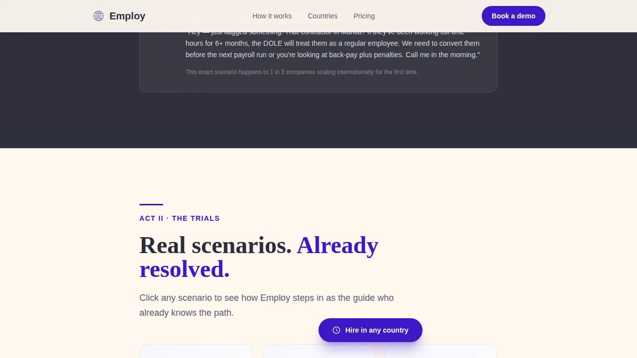 Employ - Global Hiring Compliance Landing Page Template