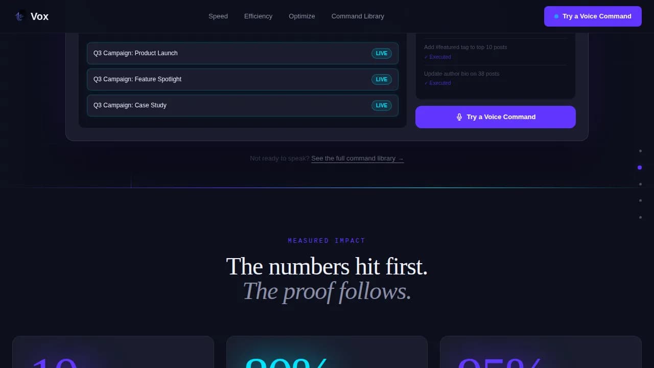 Sonic — Voice-First Content Management Landing Page Template
