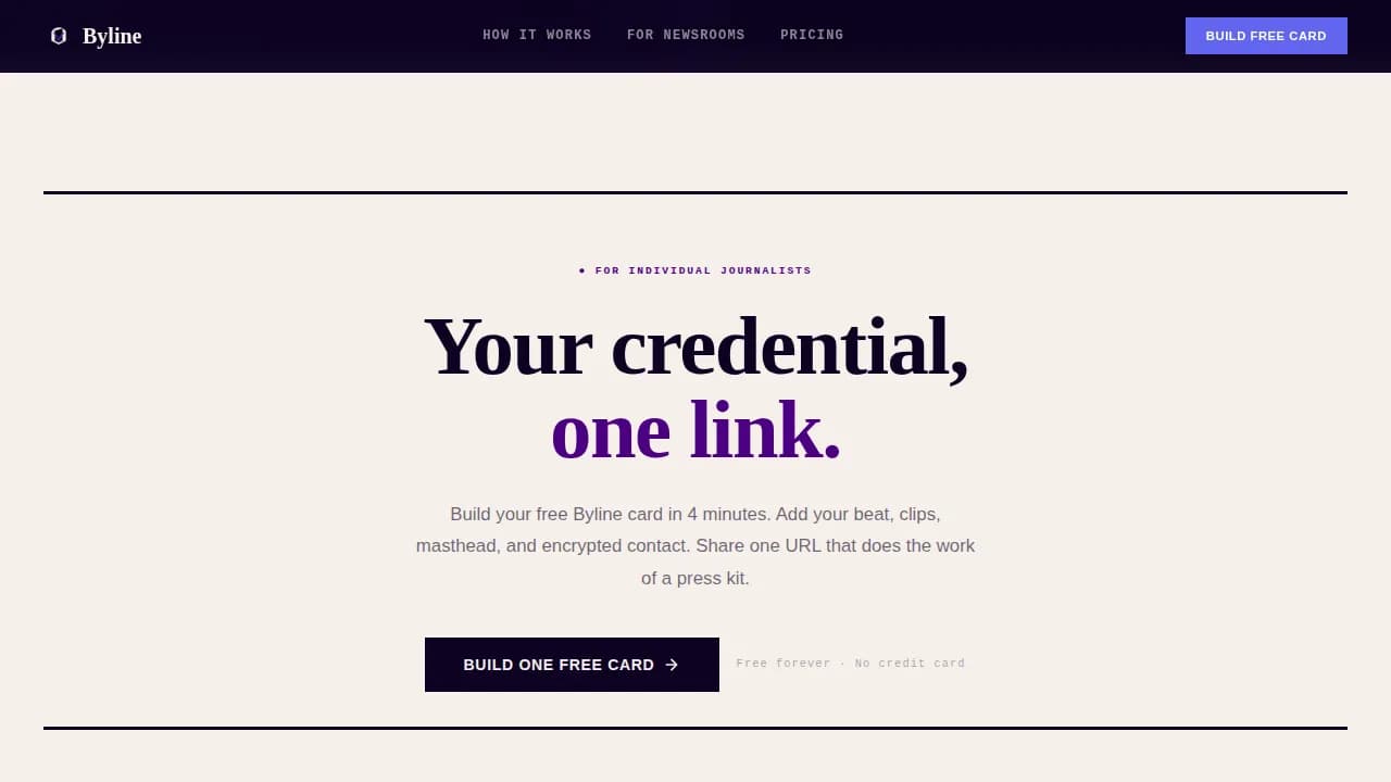 Masthead — Credible Journalist Portfolio Landing Page Template