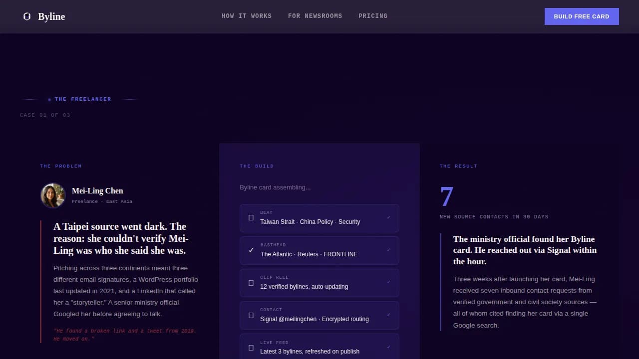 Masthead — Credible Journalist Portfolio Landing Page Template