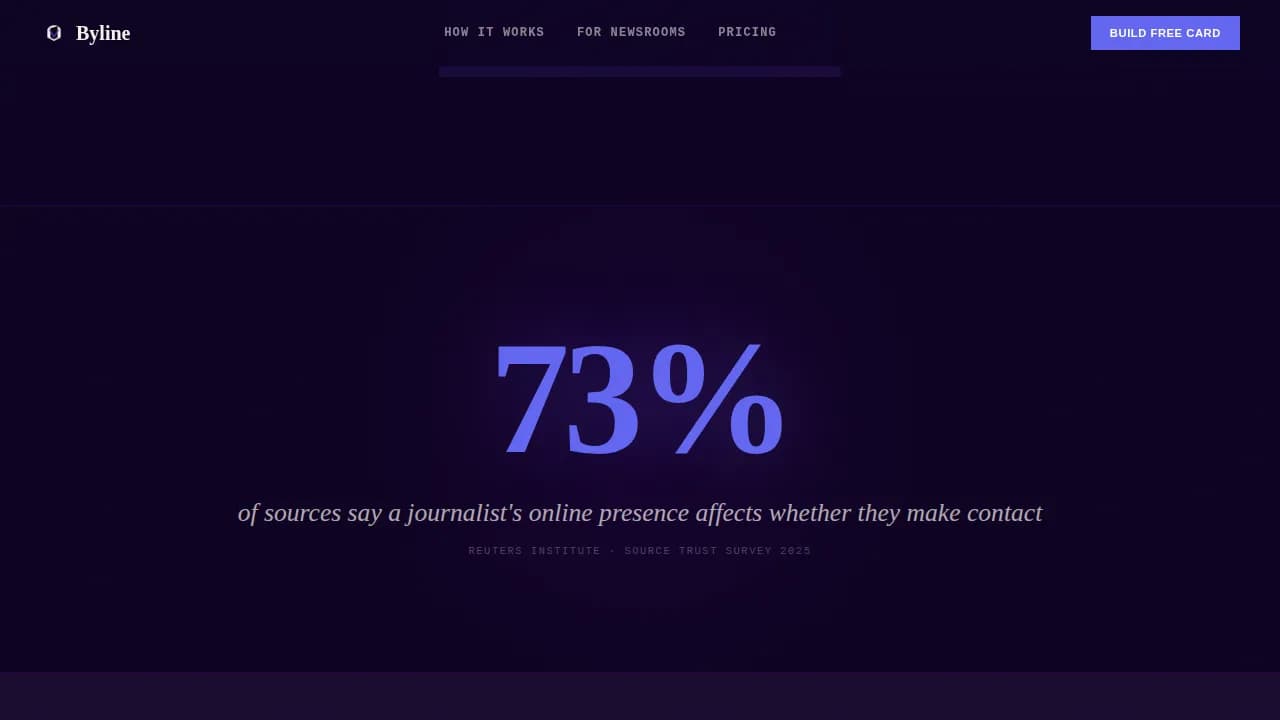 Masthead — Credible Journalist Portfolio Landing Page Template