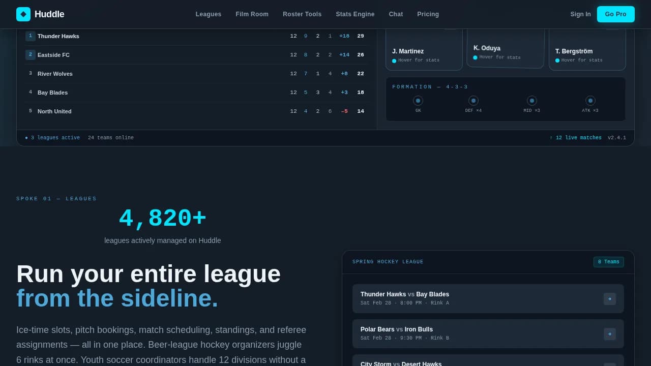 Sports Digital Presence Comparison Website Template