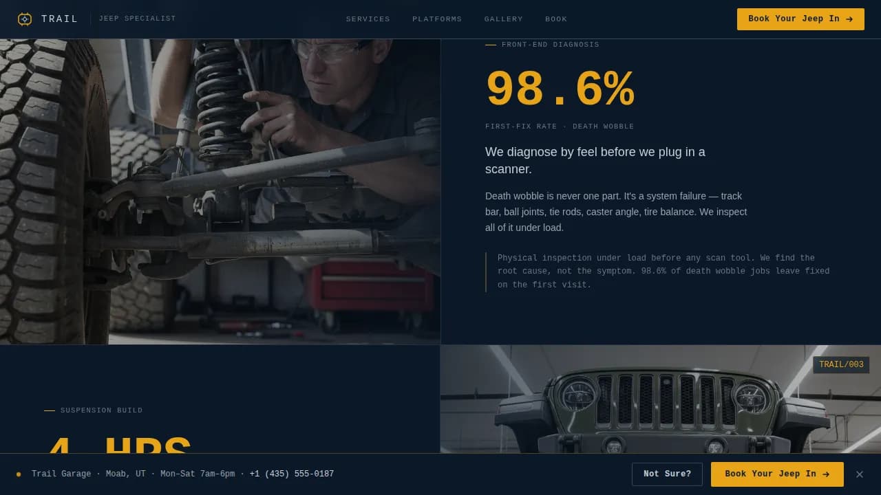 Torque — Expert Jeep Transmission Landing Page Template