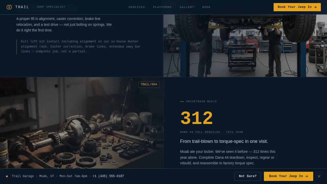 Torque — Expert Jeep Transmission Landing Page Template