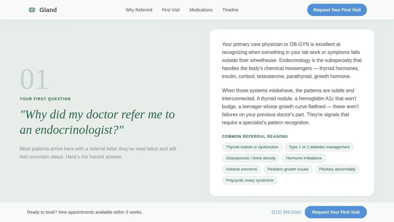 Expert Endocrinologist Appointment Booking Website Template