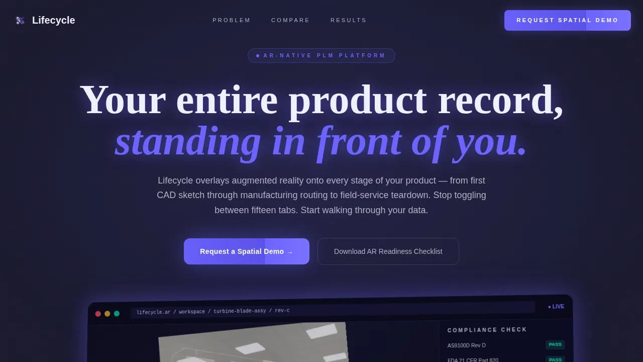 AR-Enhanced Enterprise Software Portfolio Website Template