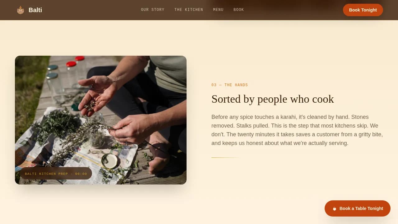 Local Regional & Specialty Restaurant Appointment Booking Website Template