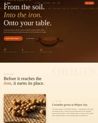 Local Regional & Specialty Restaurant Appointment Booking Website Template