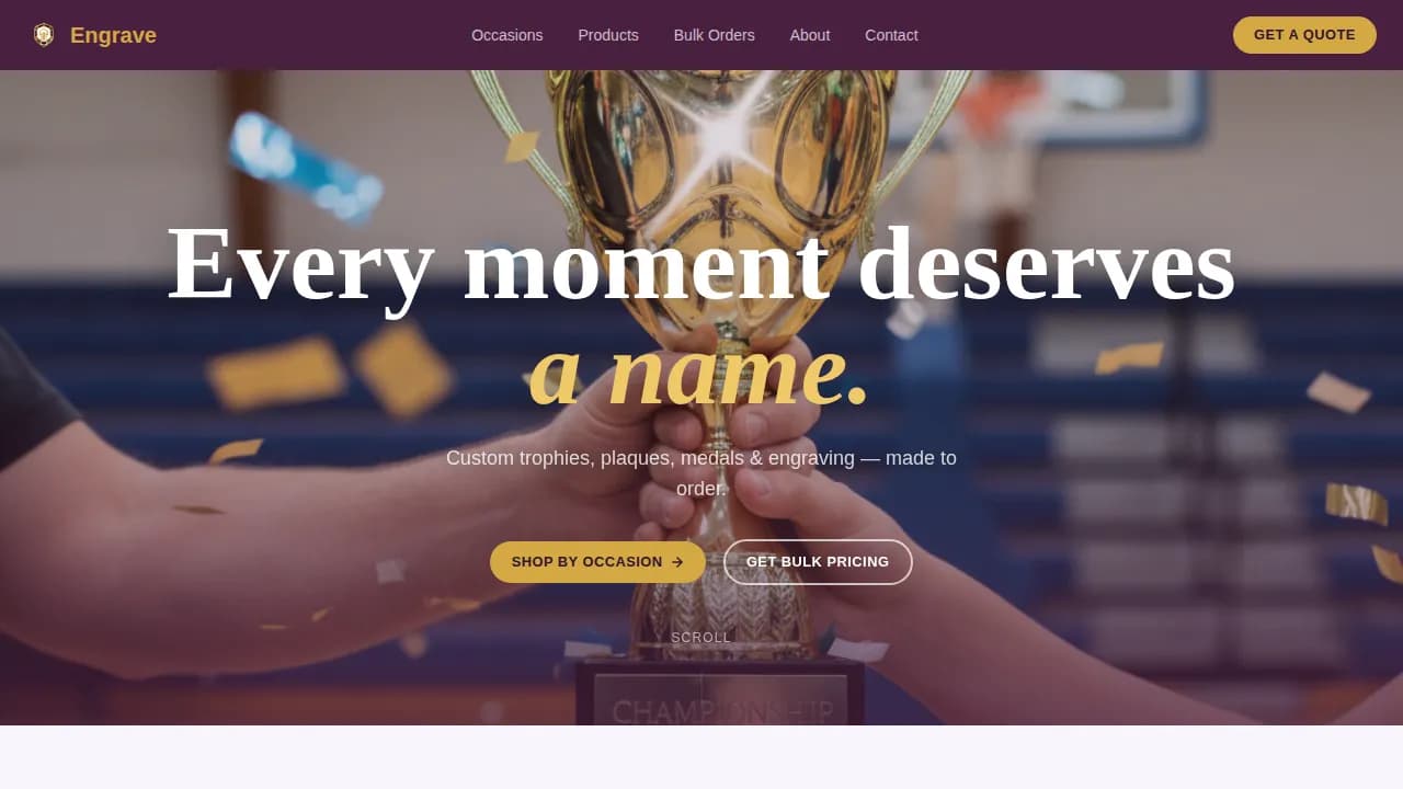 Local Brick & Mortar Business Professional Website Template