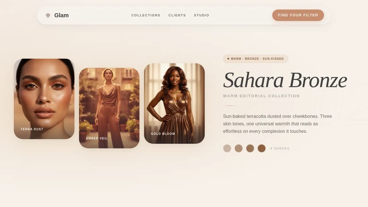 Beauty Tech & Device Portfolio Website Template