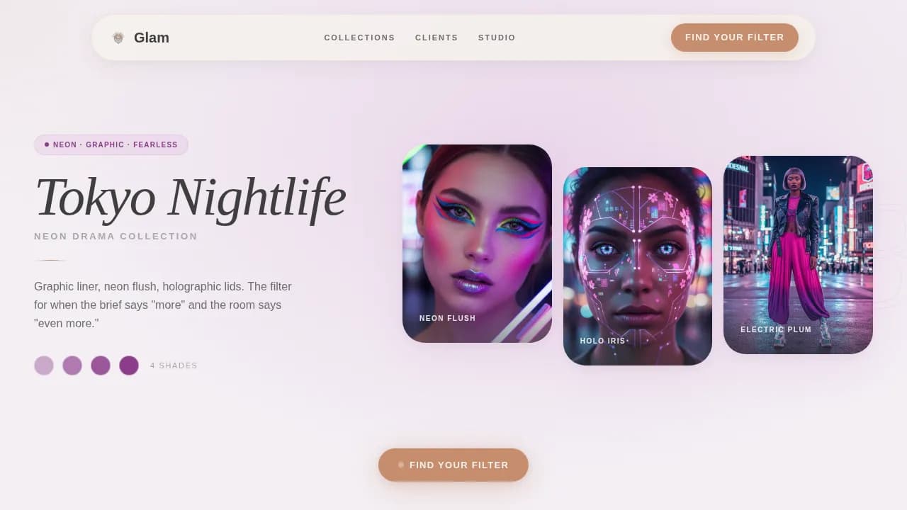 Beauty Tech & Device Portfolio Website Template