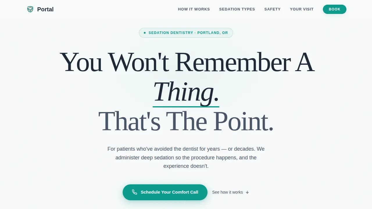 Sedation Dentist Booking Website Template