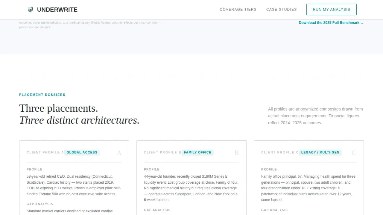High Net Worth Individual Insurance Pricing & Packages Website Template