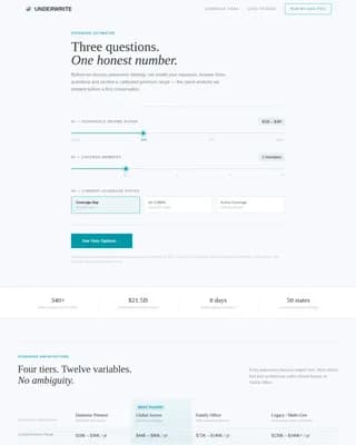 High Net Worth Individual Insurance Pricing & Packages Website Template