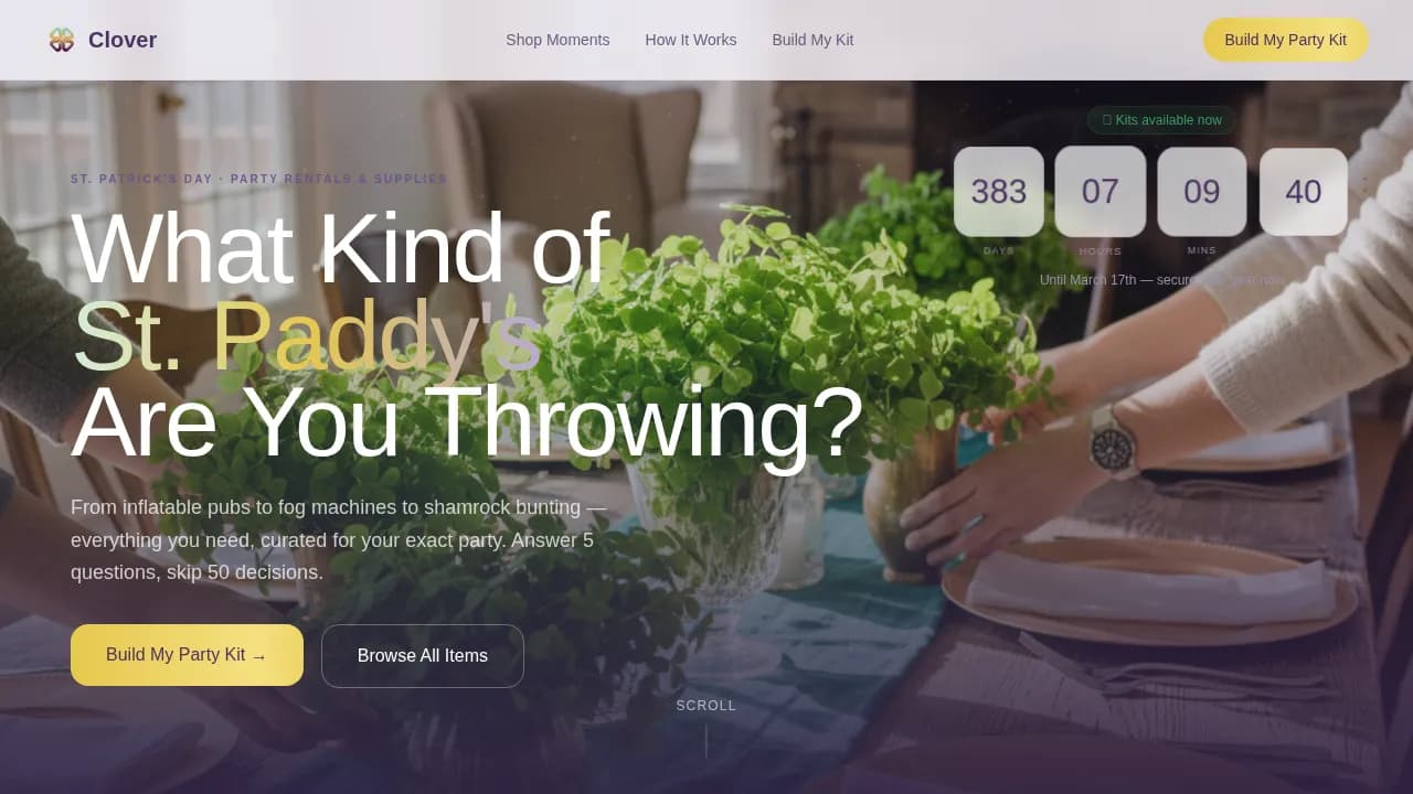 Complete St. Patrick's Day Business Pre-Launch & Coming Soon Website Template