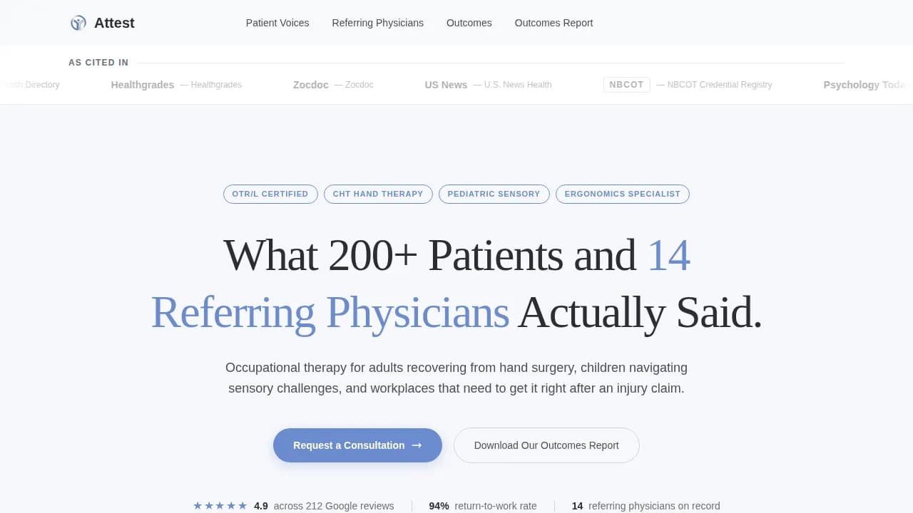 Rehabilitate — Occupational Therapist Landing Page Template