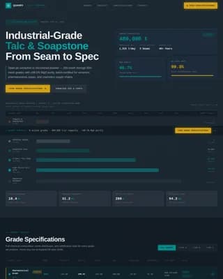 Quarry — Industrial Talc Mining Landing Page Template