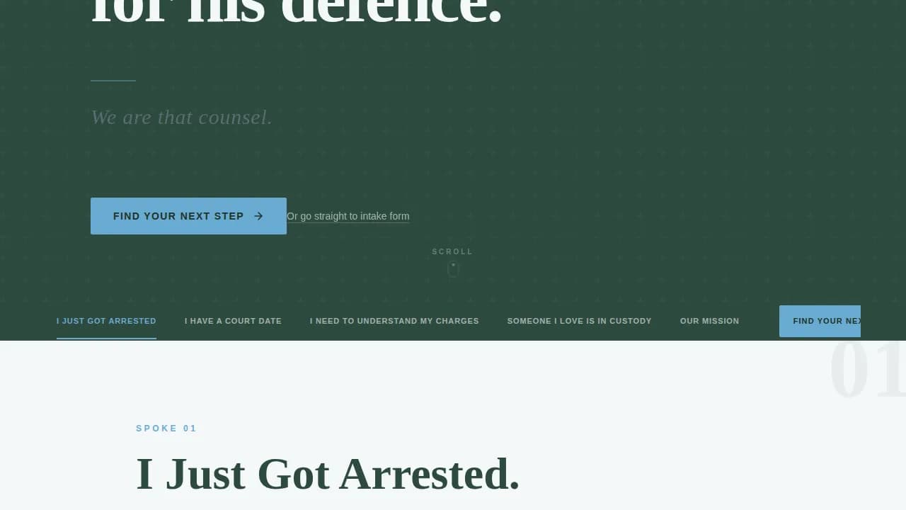 Counsel — Expert Public Defense Landing Page Template