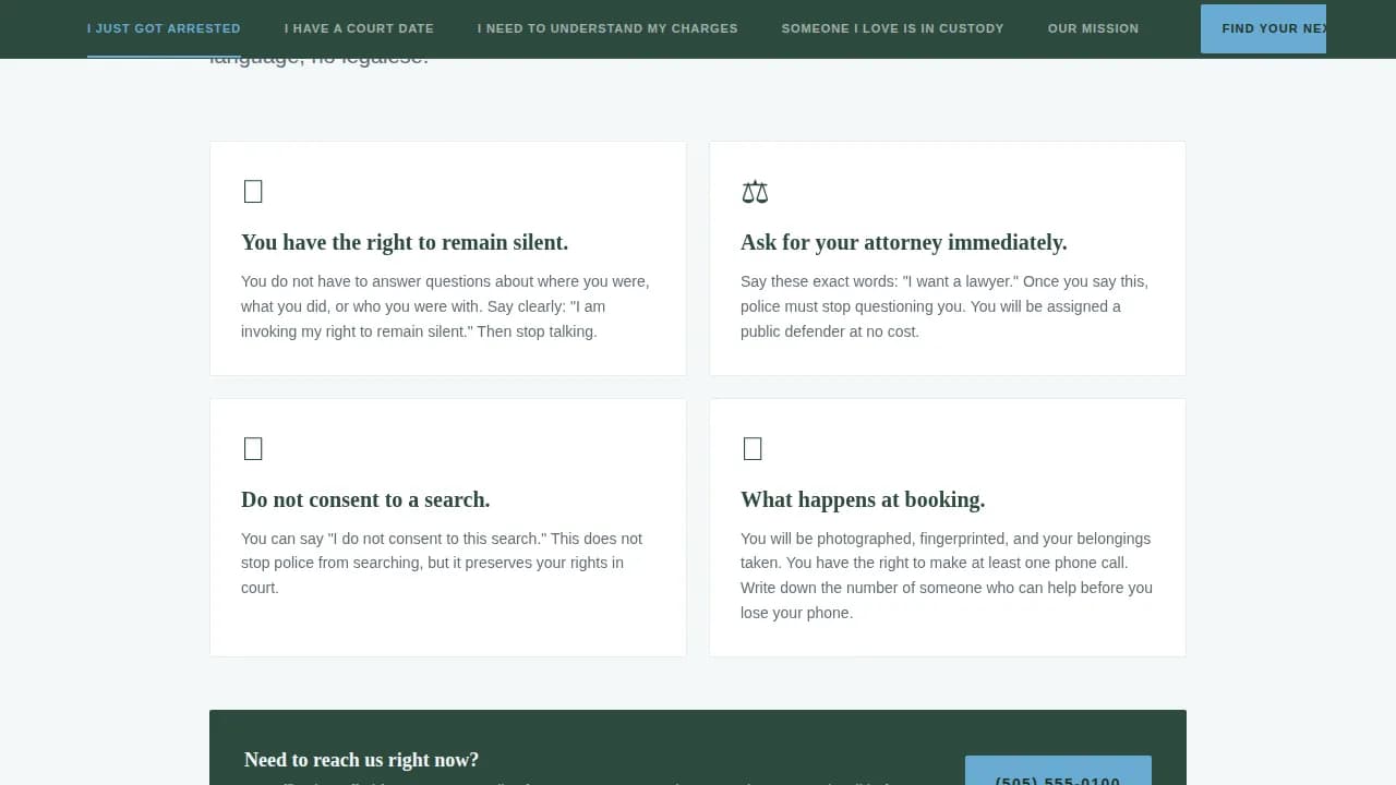 Counsel — Expert Public Defense Landing Page Template