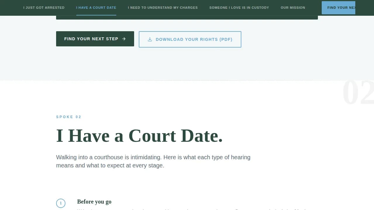 Counsel — Expert Public Defense Landing Page Template