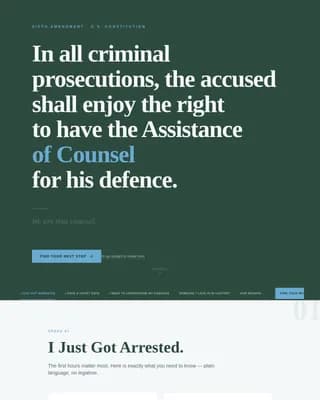 Counsel — Expert Public Defense Landing Page Template