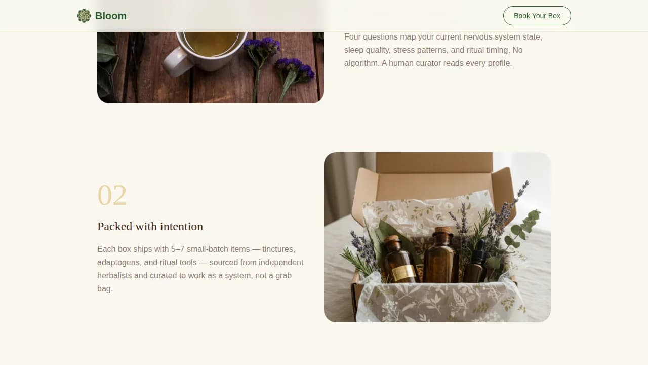 Serenity — Botanical Wellness Box Landing Page Template