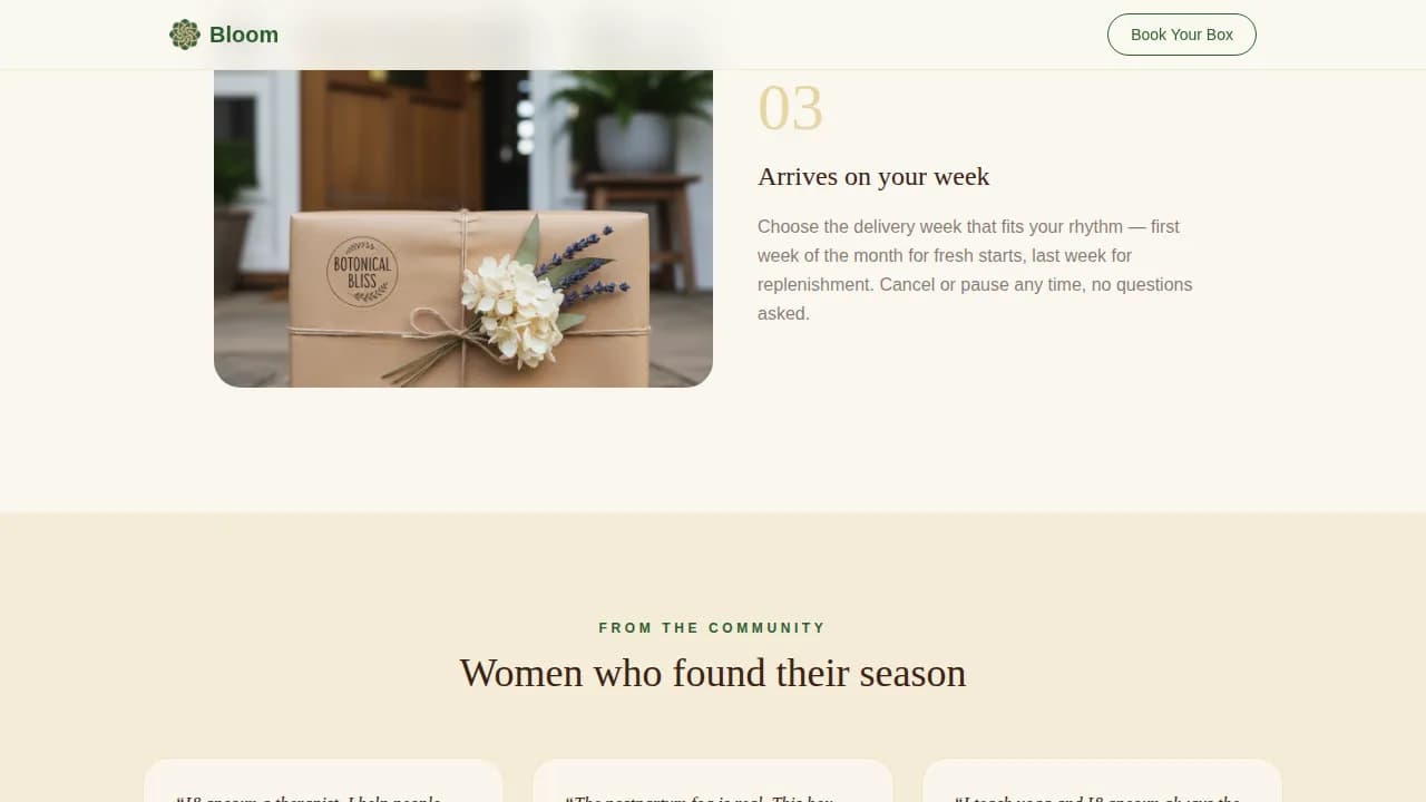 Serenity — Botanical Wellness Box Landing Page Template