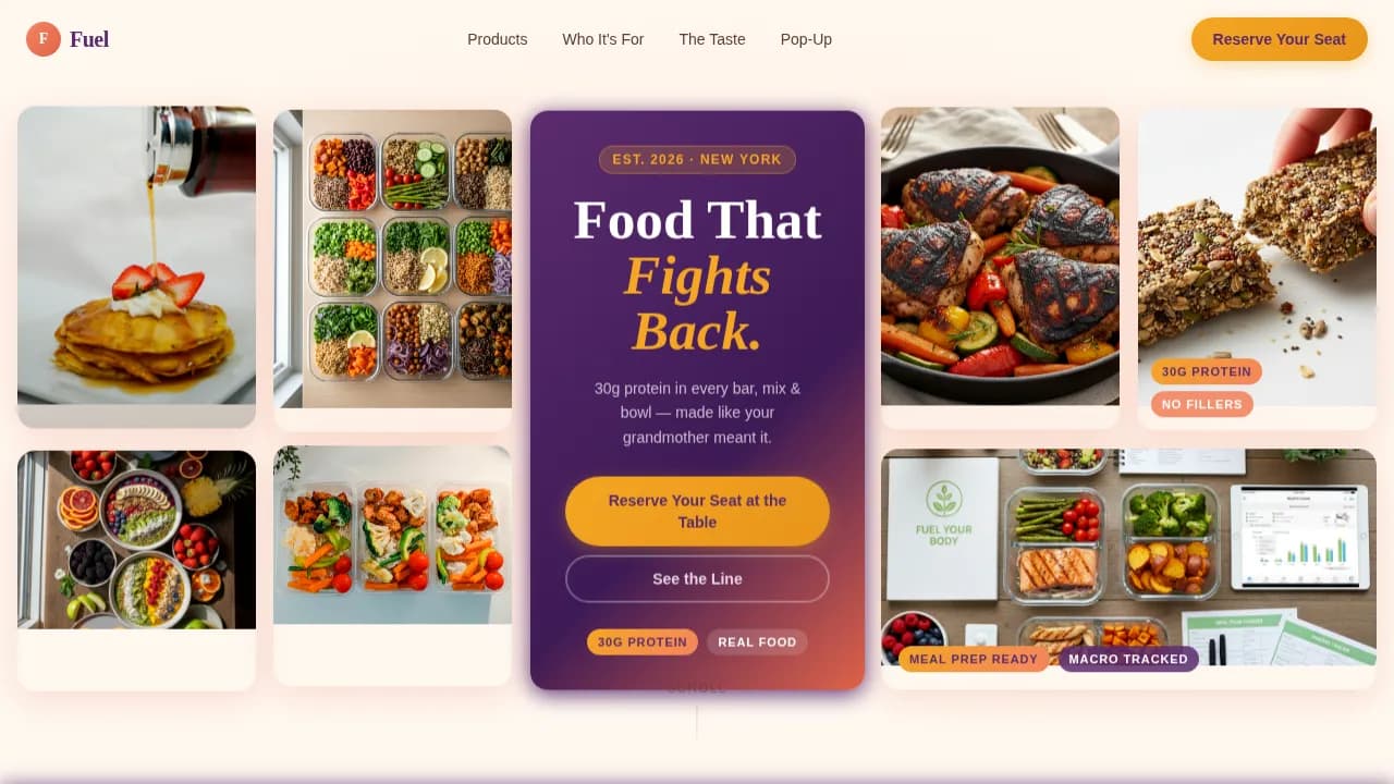 High-Protein Food & Dining Professional Website Template