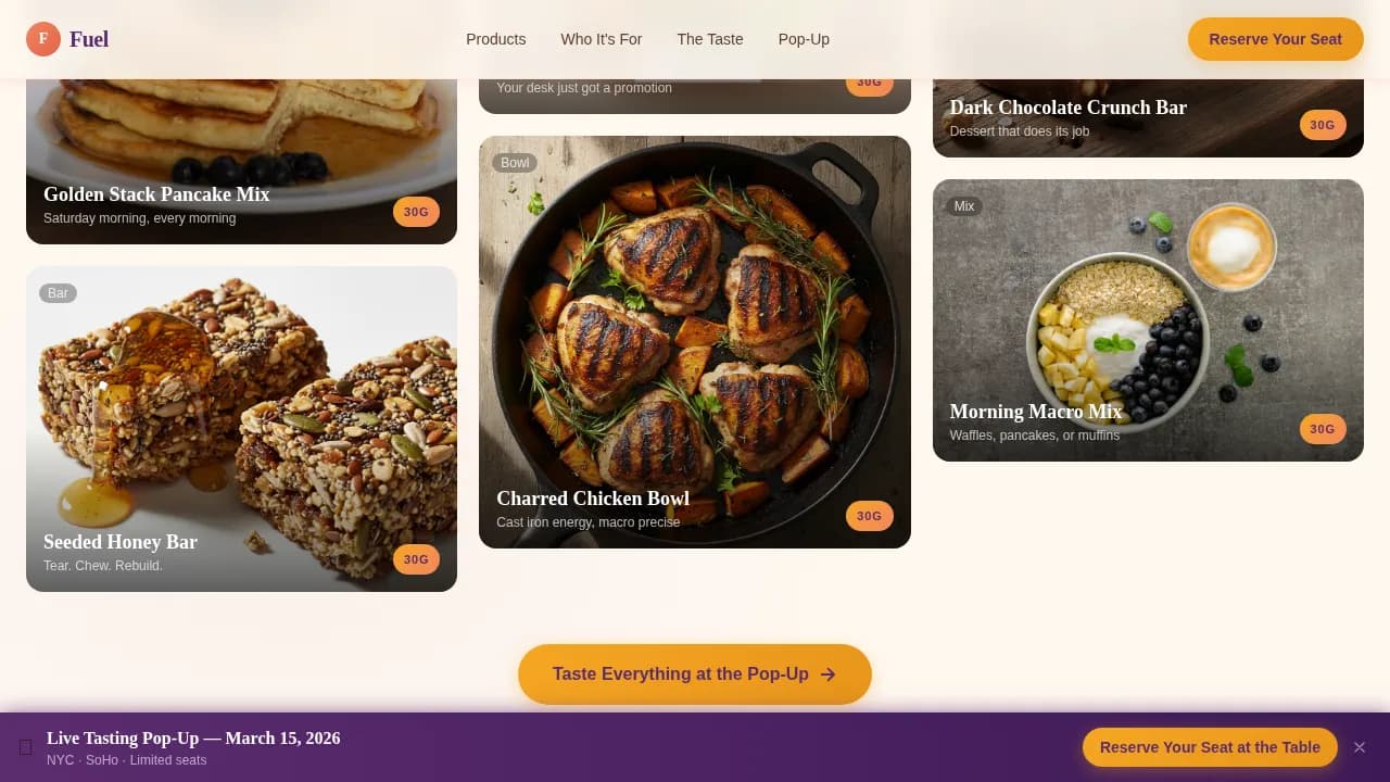 High-Protein Food & Dining Professional Website Template