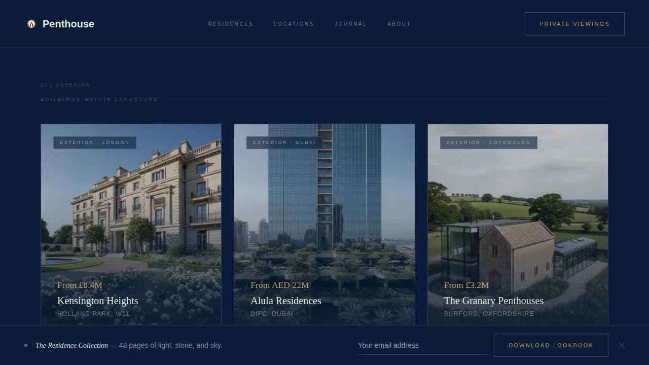 Skyrise — Luxury Property Development Landing Page Template
