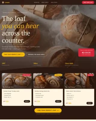 Levain — Artisan Bakery Landing Page Template