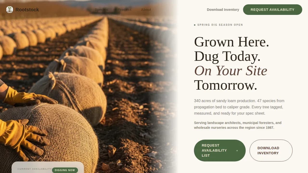 Nursery & Plant Farm Professional Website Template