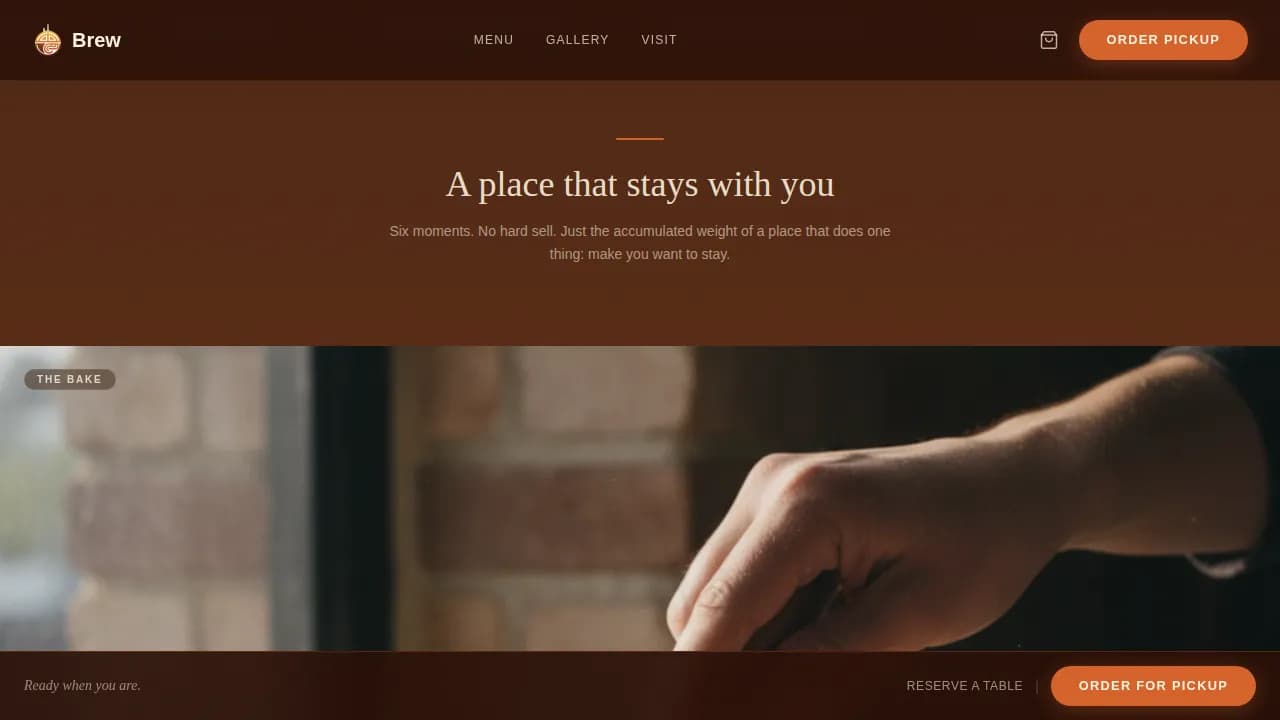Artisan Café Gallery & First-Sip Experience Website Template