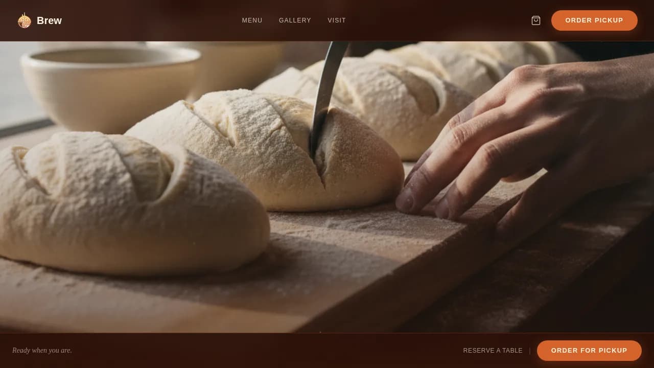 Artisan Café Gallery & First-Sip Experience Website Template
