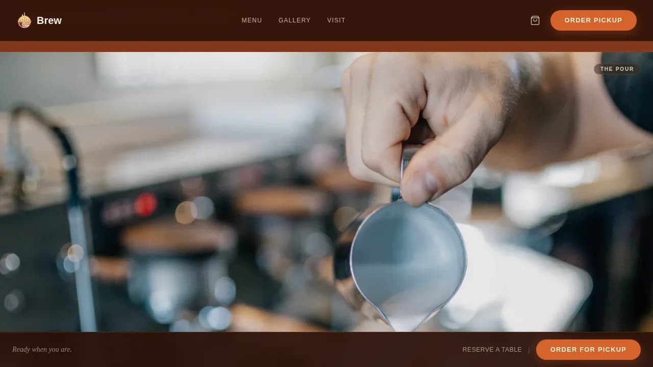 Artisan Café Gallery & First-Sip Experience Website Template