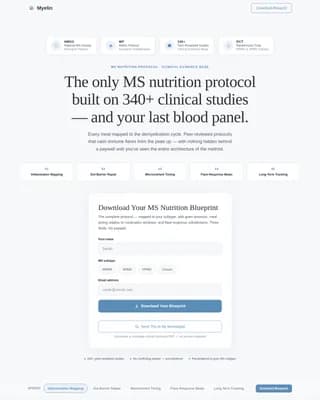Myelin - Clinical MS Nutrition Protocol Landing Page Template