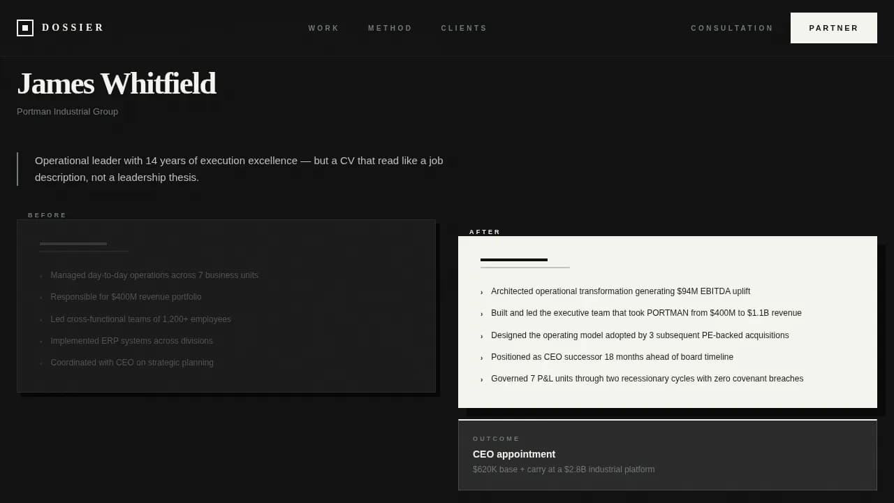Advanced Executive & C-Suite Career Careers & Recruitment Website Template