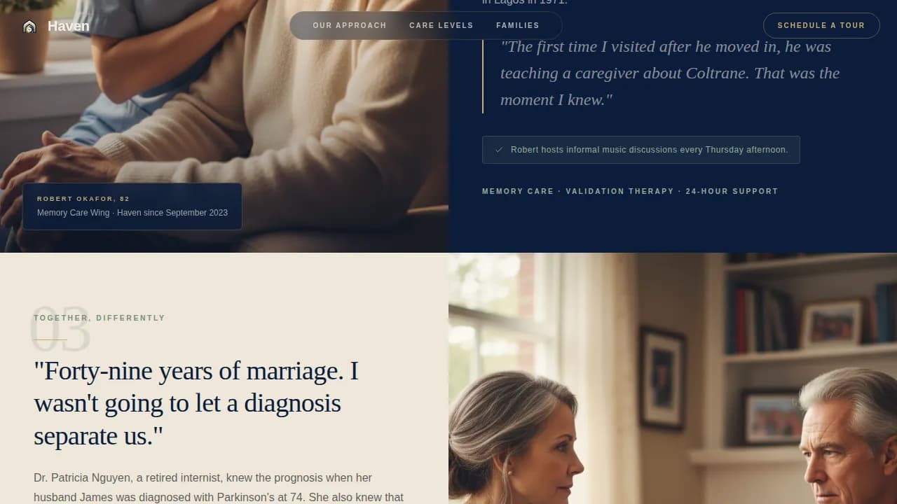 Sanctuary — Trusted Senior Living Landing Page Template