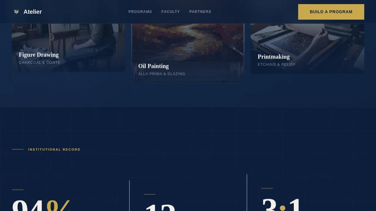 Specialist Art School Marketing Portfolio & Case Study Website Template