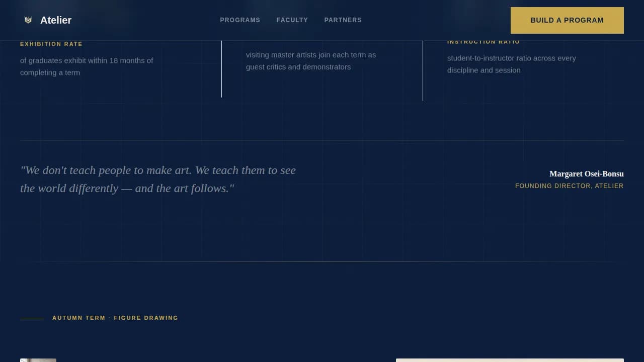 Specialist Art School Marketing Portfolio & Case Study Website Template