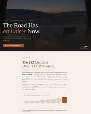 Van Life & Nomad Content Blog Website Template