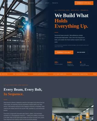 Advanced Ironworker Business Appointment Booking Website Template