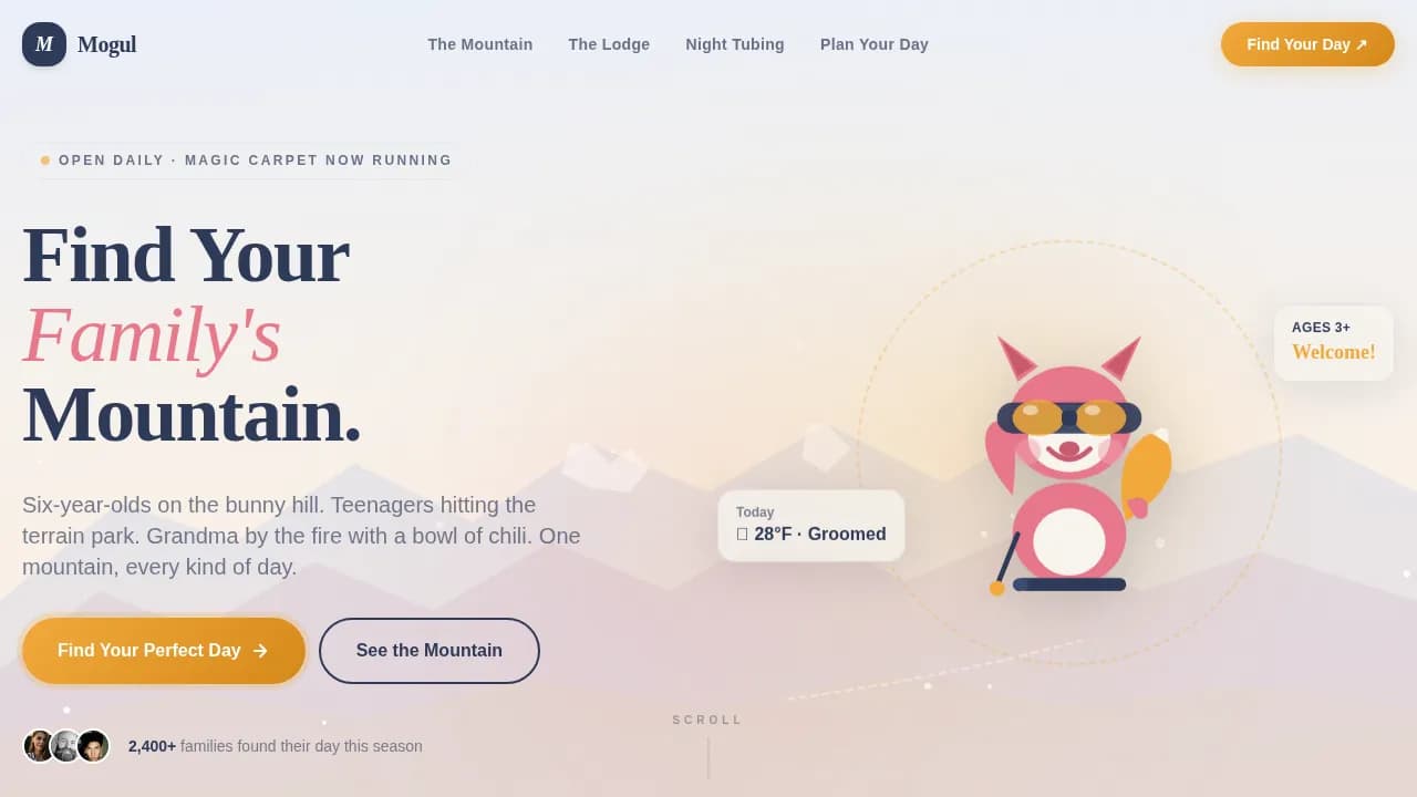 Family Travel & Experience Booking Website Template