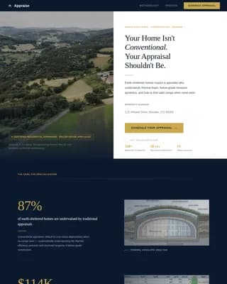 Appraise — Certified Home Valuation Landing Page Template