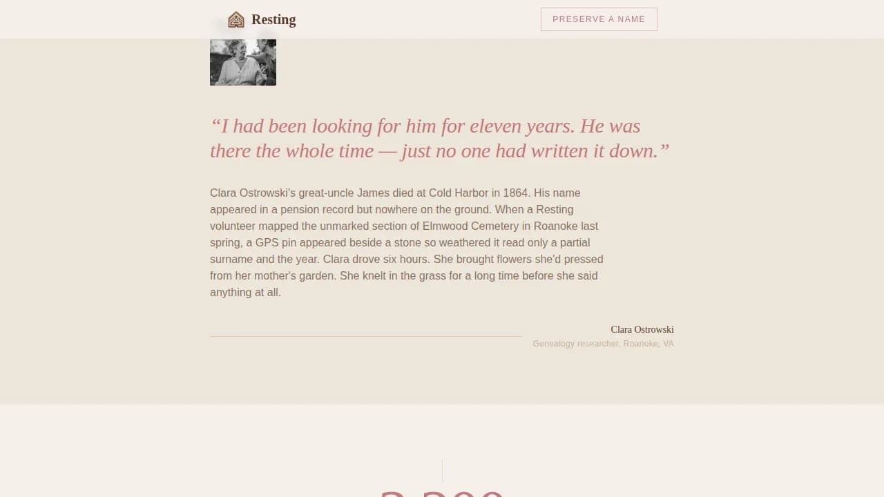 Resting — Heritage Cemetery Services Landing Page Template